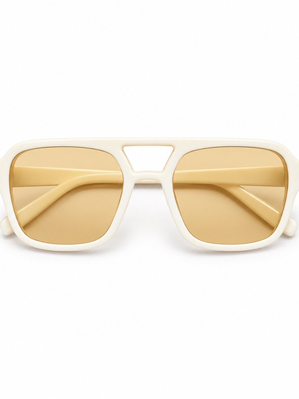 White Frame Sunglasses with Cream Lenses - Women Accessories